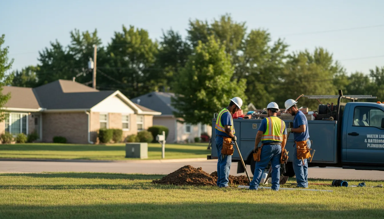 Residential water line and bathroom plumbing service in Rosine, KY